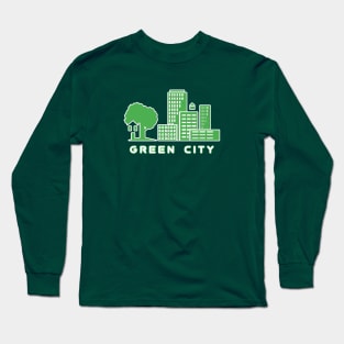EcoMetropolis - Green Cityscape - Eco Friendly Long Sleeve T-Shirt